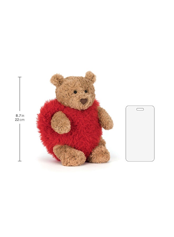Jellycat Bartholomew Bear Heartthrob Plush Toy 22 cm, Teddy Bear